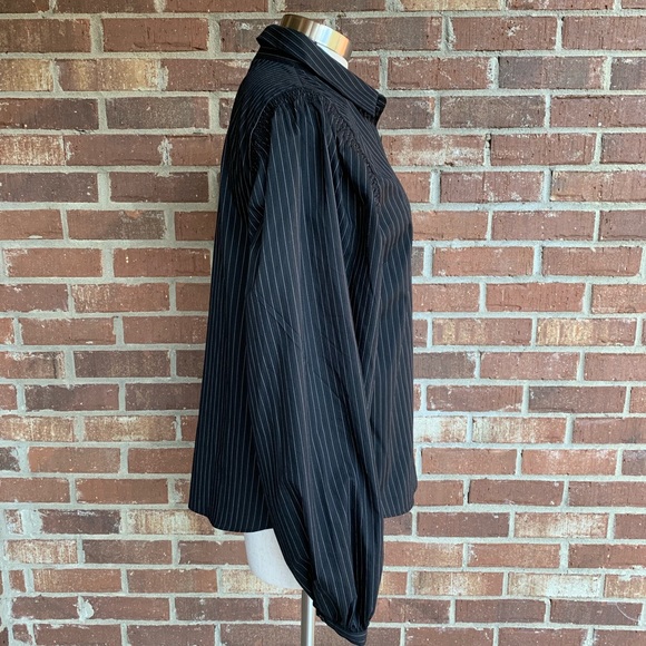 Worthington Black & White Striped Button Down - Picture 5 of 7